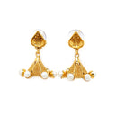 Antique Gold Plated Contour White Pearl Ethnic South Indian Jewellery Set
