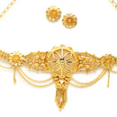 Gold Plated Sunburst Shape Ethnic Traditional Choker Jewellery Set