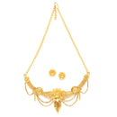 Gold Plated Lotus Shape Ethnic Traditional Choker Jewellery Set