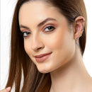 Gold Plated White Artificial Contemporary Combo Set of 4 Earrings