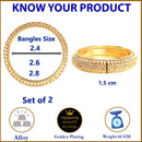 Gold Plated Ethnic Textured Bangles Set For Women