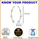 Gold Plated White CZ Contemporary Ear Cuff Earrings For Women