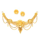 Gold Plated Lotus Shape Ethnic Traditional Choker Jewellery Set