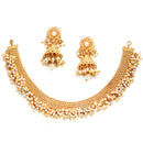Gold Plated Cluster White Pearl Ethnic South Indian Jewellery Set