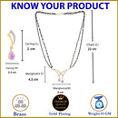 Gold Plated Multicolor AD Stone Contemporary Mangalsutra With Earrings