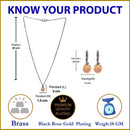 Rose Gold Plated Round Ball White Cubic Zirconia Casual / Daily Wear Pendant Set