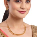 Gold Plated Teardrop White Ethnic AD Necklace Jewellery Set