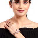 Rose Gold Plated AD Stone Contemporary Butterfly Shape Cuff Bracelet