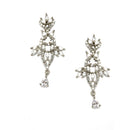 Rhodium Plated Marquise Cut White American Diamond Ethnic Necklace Jewellery Set