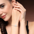 Rhodium Plated Multilayer Withe CZ Stone Contemporary Stack Bracelet