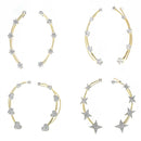 Gold Plated White Artificial Contemporary Combo Set of 4 Earrings