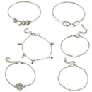Rhodium Plated Multilayer Withe CZ Stone Contemporary Stack Bracelet