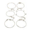 Rhodium Plated Multilayer Withe CZ Stone Contemporary Stack Bracelet