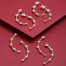 Gold Plated White Artificial Contemporary Combo Set of 4 Earrings