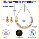 Gold Plated Teardrop White AD Ethnic Necklace Jewellery Set