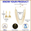 Gold Plated White Pearl Ethnic Layered Necklaces