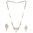 Gold Plated Peacock Style Contemporary Mangalsutra With Earrings