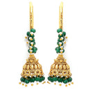 Gold Plated Stylish Green Pearl Ethnic Stylish Layered Necklaces