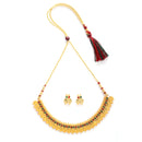 Gold Plated Coin Multicolor Cubic Zirconia Ethnic South Indian Jewellery Set