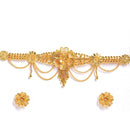 Gold-Plated Textured Floral Multi Layer Jewellery Set Combo