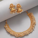 Gold Plated Cluster White Pearl Ethnic South Indian Jewellery Set