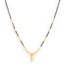 Gold Plated Teardrop Black Beads Casual Set of 3 Mangalsurta For Women