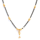 Gold Plated Teardrop Black Beads Casual Set of 3 Mangalsurta For Women