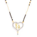Gold Plated Teardrop Black Beads Casual Set of 3 Mangalsurta For Women
