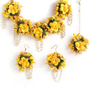 Gold Plated Yellow Ethnic Flower Set