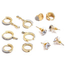 Gold Plated White American Diamond Casual Combo Set of 6 Earrings