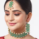 Gold Plated Green Kundan Ethnic Bridal Jewellery Set