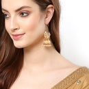 Ethnic White Pearl Beaded Gold Plated Jhumka Jhumki Earrings