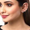 Gold Plated White American Diamond Contemporary Combo Set of 8 Earrings