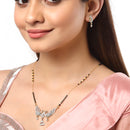 Gold Plated Peacock Style Contemporary Mangalsutra With Earrings
