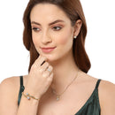 Gold Plated White Cubic Zirconia Daily Wear Pendant Matching Set