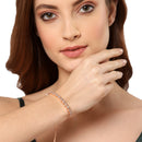 Rose Gold Plated White AD Stone Casual Wraparound Bracelet