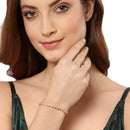 Rose Gold Plated White AD Stone Casual Wraparound Bracelet