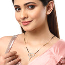 Gold Plated Teardrop Black Beads Casual Set of 3 Mangalsurta For Women