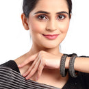 Oxidised Rhodium Plated Ethnic Bangles For Women