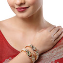Gold Plated Multicolor AD Stone Ethnic Combo Bangles For Women