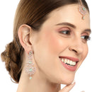 Gold Plated Sea Green Kundan Bead Drops Ethnic Maang Tikka & Earring