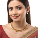 Gold Plated Coin Multicolor Cubic Zirconia Ethnic South Indian Jewellery Set