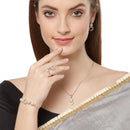 White AD Gold Plated Contemporary Pendant Matching Set