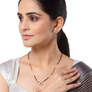 Gold Plated Tilted Square White American Diamond Contemporary Combo Set Mangalsutra