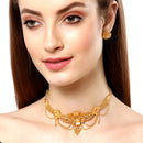 Gold Plated Flower Motif Ethnic Traditional Choker Jewellery Set