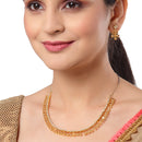 Gold Plated Teardrop White Ethnic AD Necklace Jewellery Set