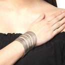Rhodium Plated Silver Tone Set of 24 Contemporary Bangles For Women