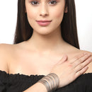 Rhodium Plated Silver Tone Set of 24 Contemporary Bangles For Women