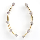 Gold Plated White CZ Contemporary Ear Cuff Earrings For Women
