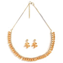 Gold Plated Teardrop White Ethnic AD Necklace Jewellery Set